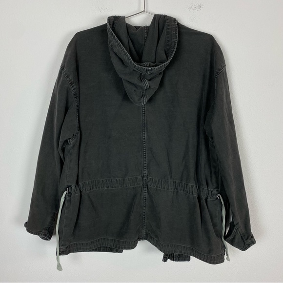 Free People Joshua Tree Oversized Gray Black Utility Cargo Jacket - Picture 8 of 13